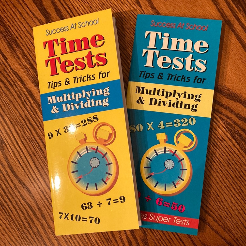 Set of 2 Time Tests tips and tricks for multiplying and dividing